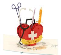 CUTE POPUP Thank You Card for Nurse Doctor Paramedic 3D Pop Up Butterfly Design - Nurses W ppreciation, Graduation, Retirement, Get Well Soon - Handmade 6x8 Inch, Envelope Included