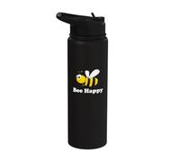 Cute Positive Attitude Bee Happy Flying Bumble Bee Stainless Steel Insulated Water Bottle