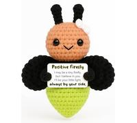 Cute Positive Firefly Crochet Plush - Mini Handmade Affirmation Doll with Inspirational “Always by Your Side” Card - Encouragement & Support Gifts for Friends, Daughter, Girlfriend, Women