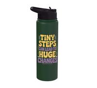 Cute Positive Message Tiny Steps Teacher Parents Kids Stainless Steel Insulated Water Bottle