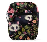 Cute Possum Flowers Small Crossbody Bag for Men Women