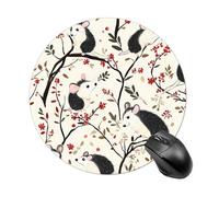 Cute Possums on The Branches Round Mouse Mat Pad Slim Anti-Slip Office Desk Accessories 7.8 Inches