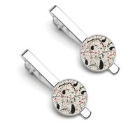 Cute Possums on The Branches Silver Tie Clip Suit Accessories for Men Necktie Bar Set Pin Business Wedding