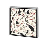 Cute Possums on The Branches Square Brooch Metal Pin Badges Classic Lapel Pins Jewellery Unisex