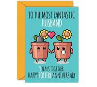 Cute Pottery Anniversary Card for Husband - 9 Years Together - Happy 9th Wedding Anniversary Cards for Husband from Wife, A5 Greeting Cards Anniversaries