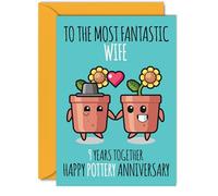 Cute Pottery Anniversary Card for Wife, 9 Years Together