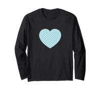 Cute Powder Blue Boho Tiny Polka Dot Pattern Minimalist Long Sleeve T-Shirt