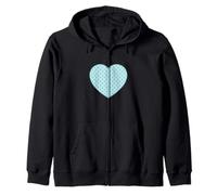Cute Powder Blue Boho Tiny Polka Dot Pattern Minimalist Zip Hoodie