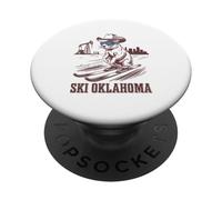 Cute Prairie Dog Skiing in Oklahoma Humorous PopSockets Adhesive PopGrip