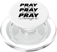 CUTE PRAY ON IT - OVER IT - THROUGH IT- LARGE BLACK SCRIPT PopSockets PopGrip for MagSafe