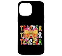 Cute Preppy Coquette Bow Teachers Back to School First Day Case for iPhone 13 Pro Max