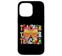 Cute Preppy Coquette Bow Teachers Back to School First Day Case for iPhone 14 Pro Max