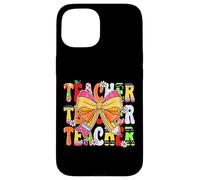 Cute Preppy Coquette Bow Teachers Back to School First Day Case for iPhone 15