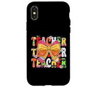 Cute Preppy Coquette Bow Teachers Back to School First Day Case for iPhone X/XS