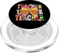 Cute Preppy Coquette Bow Teachers Back to School First Day PopSockets PopGrip for MagSafe