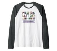 Cute Preschool Teacher Last Day 2026 Write My Autographs Raglan Baseball Tee