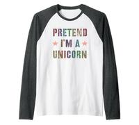 Cute Pretend I'm A Unicorn Colorful Rainbow Fairy My Magical Raglan Baseball Tee