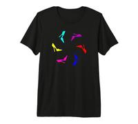 Cute Pretty Cool Chic Flying Rainbow on Black Stilettos Premium T-Shirt
