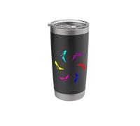 Cute Pretty Cool Chic Flying Rainbow on Black Stilettos Stainless Steel Insulated Tumbler