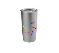 Cute Pretty Cool Chic Flying Rainbow on Black Stilettos Stainless Steel Insulated Tumbler