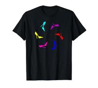 Cute Pretty Cool Chic Flying Rainbow on Black Stilettos Value Graphic T-Shirt, Men, Black, M