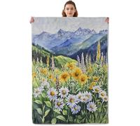 Cute Pretty Deer Blanket, Soft & Warm Flannel Throw - Cozy Plush Lightweight Blankets for Travel, Decor, Bedroom, Office, Sofa for Adults Kids - Ideal for All Seasons 60"×50" Daisy39