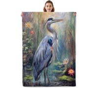 Cute Pretty Deer Blanket, Soft & Warm Flannel Throw - Cozy Plush Lightweight Blankets for Travel, Decor, Bedroom, Office, Sofa for Adults Kids - Ideal for All Seasons 60"×50" Crane36