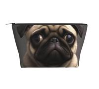 Cute Pretty Pug Dog Print Makeup Bag Trapezoid Travel Cosmetic Organiser Stylish Storage for Beauty & Gifts for Women Girls