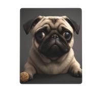 Cute Pretty Pug Dog Print Square Mouse Pad, Rubber Base Mouse Pads Home Decoration Laptop Mouse Pad for Office Computer Gaming Desk Accessories