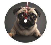 Cute Pretty Pug Dog Printed Christmas Tree Skirt 36 inch, Double Layers Xmas Tree Skirts Base Floor Mat for Holiday Party Decoration Ornaments