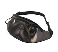 Cute Pretty Pug Dog Printed Personalized Waist Bag, Lightweight and Versatile Crossbody Bag for Everyday and Outdoor Adventures