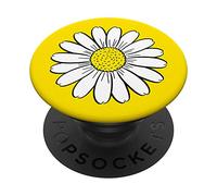 Cute Pretty White Daisy Flower Lover Floral Yellow Daisies PopSockets PopGrip: Swappable Grip for Phones & Tablets