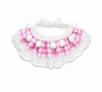 Cute Princess Pet Bib for Cats and Dogs, Lace Plaid Design for Weddings & Special Occasions, color to 1, style to 1, Pink