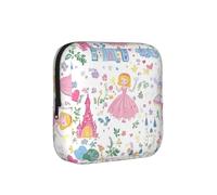 Cute Princess Sanitary Napkin Storage Bag Period Pouch, Discreet Sanitary Towel Holder Castle Heart Portable Feminine Pad Organiser for Women, Teen Girls, Travel & School