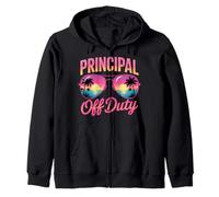 Cute PRINCIPAL OFF DUTY Beach Vacation Mom Cruise Swim Trip Zip Hoodie