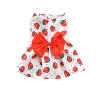 Cute Print Rabbit Clothes Summer Pet Dresses with Bow for Cats Rabbits Small Animals Clothing Outfit Bunny Dress Pet Supplies