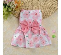 Cute Print Rabbit Clothes Summer Pet Dresses with Bow for Cats Rabbits Small Animals Clothing Outfit Bunny Dress Pet Supplies