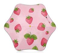 Cute print Strawberries Leaves print Kids Umbrella Girls Strong Boy Umbrellas for Rain Toddler Spf 50+ Sun Umbrellas Uv Protection Rainbow