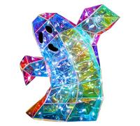 Cute Prismatic Ghost Night Lamp | Prismatic Iridescent Spooky Ghost Desk Light for Halloween | Rainbow Prism Ghost LED Night Lights Decoration | Colorful Ghost Themed Light for Desk, Room Decor