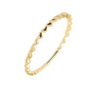 Cute Promise Rings for Women, Middle Finger Rings for Women Heart Shape 18.1K Yellow Gold Size H 1/2
