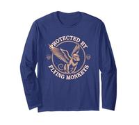 Cute Protected by Flying Monkeys Wizard Magic Witch Broom Co Long Sleeve T-Shirt