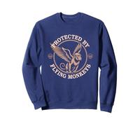 Cute PROTECTED BY FLYING MONKEYS Wizard Magic Witch Broom Co Sweatshirt