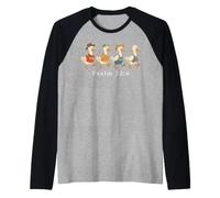 Cute Psalm 23:6 Ducks Walking Faith Cartoon Design Art Raglan Baseball Tee
