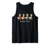 Cute Psalm 23:6 Ducks Walking Faith Cartoon Design Art Tank Top