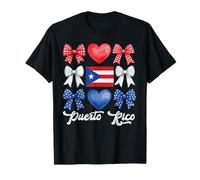 Cute Puerto Rico Flag Hispanic Heritage Month Bow Taino T-Shirt