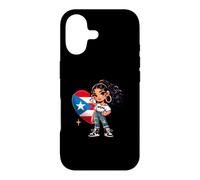 Cute Puerto Rico Princess with Boricua Flag Wepa Taina Heart Case for iPhone 17