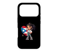 Cute Puerto Rico Princess with Boricua Flag Wepa Taina Heart Case for iPhone 17 Pro