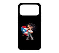 Cute Puerto Rico Princess with Boricua Flag Wepa Taina Heart Case for iPhone 17 Pro Max