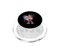 Cute Puerto Rico Princess with Boricua Flag Wepa Taina Heart PopSockets PopGrip for MagSafe