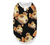 Cute Puffer Fish Cute Dog Shirt Sleeveless Soft Breathable Pet Apparel Tank Top Summer Cool 2XL